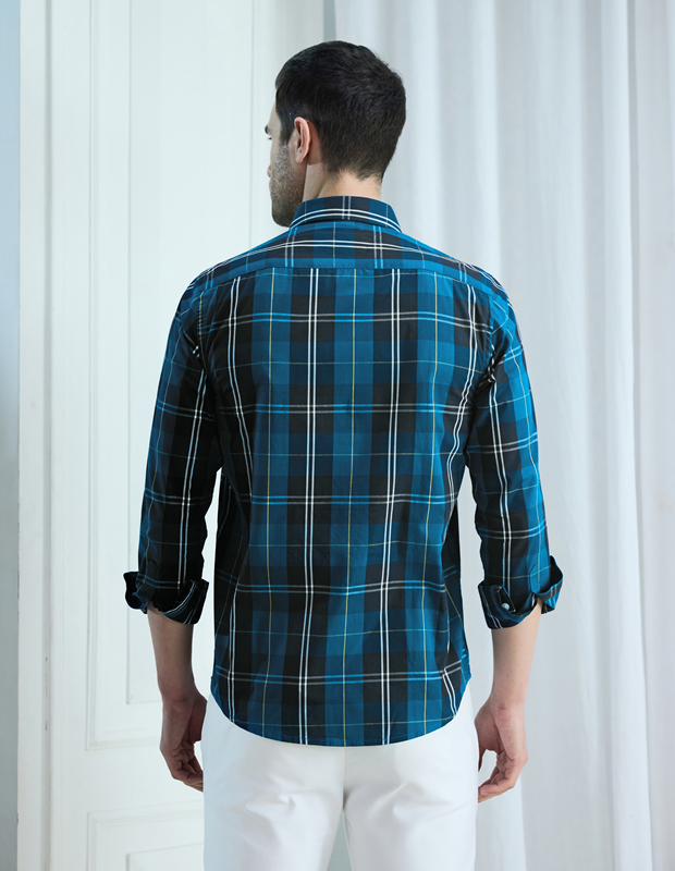 Midnight Mirage Cotton Check Shirt